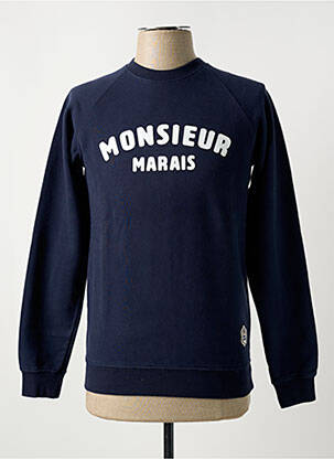 Sweat-shirt sérigraphie floquée manches longues bleu FRENCH DISORDER homme