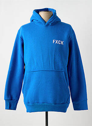 Sweat-shirt à capuche poches manches longues bleu AARHON homme