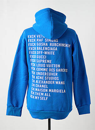 Sweat-shirt à capuche poches manches longues bleu AARHON homme