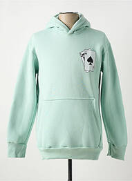 Sweat-shirt à capuche poches manches longues vert AARHON homme
