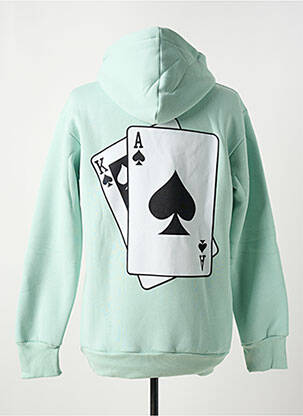 Sweat-shirt à capuche poches manches longues vert AARHON homme