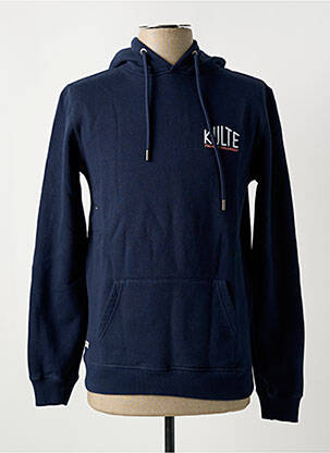 Sweat-shirt à capuche poches manches longues bleu KULTE homme