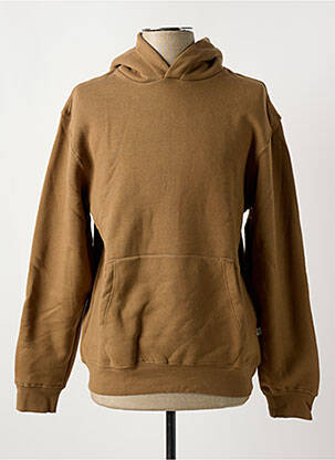 Sweat-shirt à capuche poches manches longues marron JACK & JONES homme