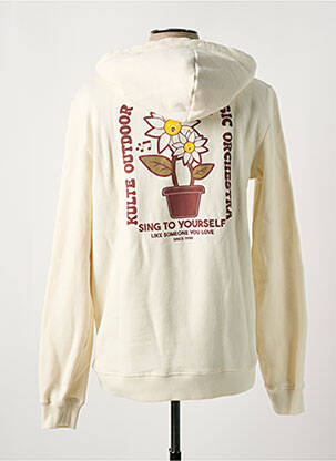 Sweat-shirt à capuche poches manches longues beige KULTE homme