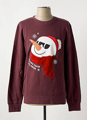 Sweat-shirt sérigraphie floquée manches longues violet JACK & JONES homme
