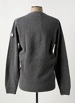 Pull col v manches longues gris BACK TO ALASKA homme