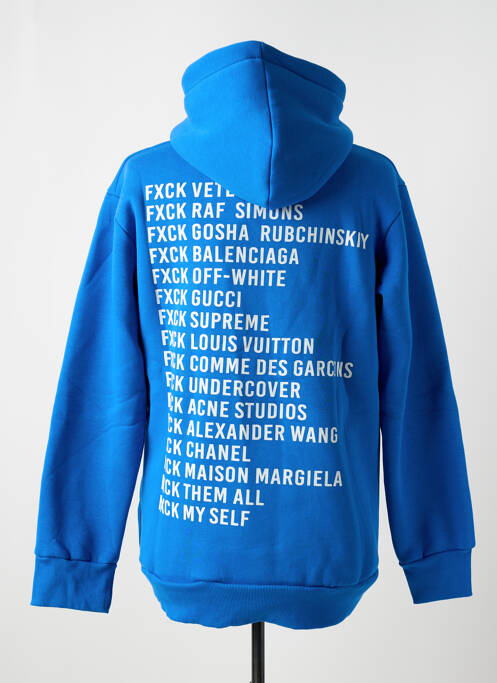 Sweat-shirt à capuche poches manches longues bleu AARHON homme