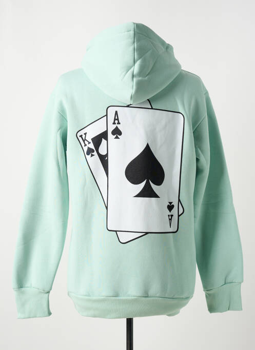 Sweat-shirt à capuche poches manches longues vert AARHON homme
