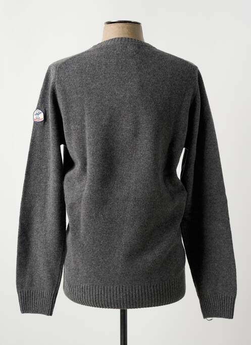 Pull col v manches longues gris BACK TO ALASKA homme