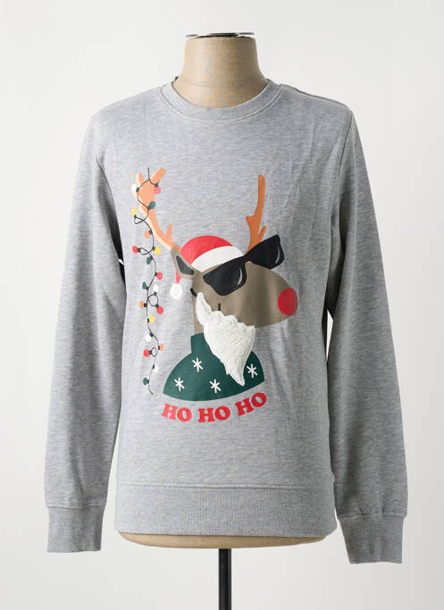 Sweat-shirt gris JACK & JONES pour homme