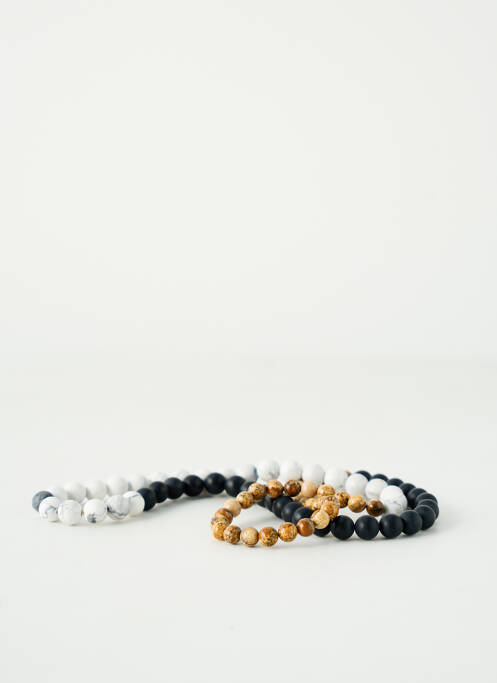 Bracelet ornement perles noir FREESIA homme