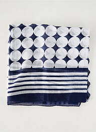 Foulard tissage popeline bleu PALME femme