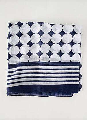 Foulard tissage popeline bleu PALME femme