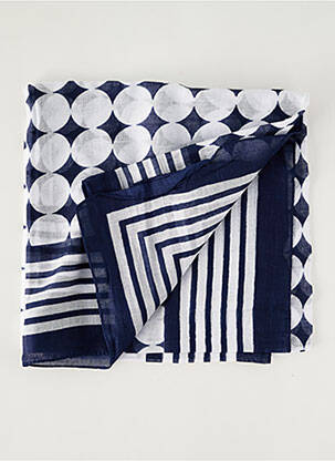 Foulard tissage popeline bleu PALME femme
