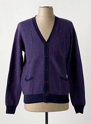 Gilet manches longues col v violet PRIVATI homme