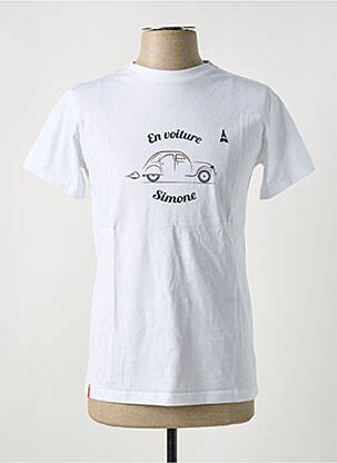 T-shirt coupe cintrée manches courtes blanc MAISON FT homme