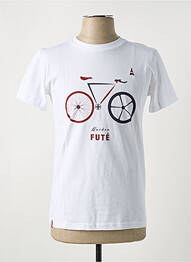 T-shirt coupe cintrée manches courtes blanc MAISON FT homme