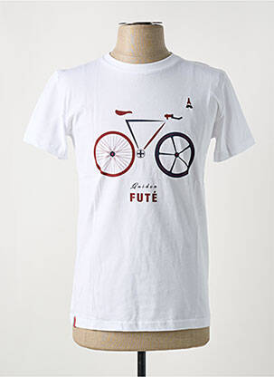 T-shirt coupe cintrée manches courtes blanc MAISON FT homme