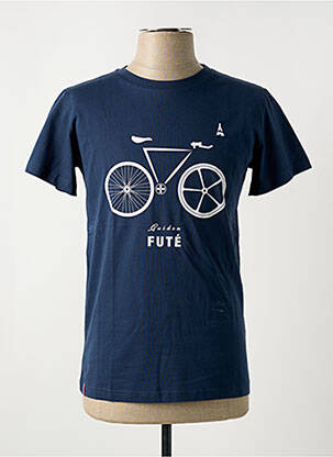 T-shirt coupe cintrée manches courtes bleu MAISON FT homme