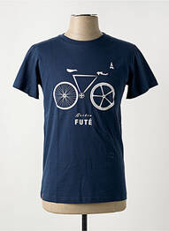 T-shirt coupe cintrée manches courtes bleu MAISON FT homme