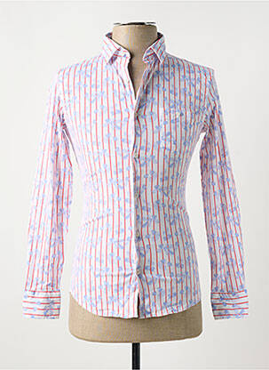 Chemise manches longues imprimé rayures blanc INDIVIDUAL homme