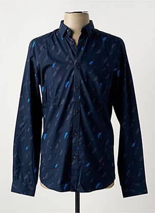 Chemise manches longues imprimé fantaisie bleu JACK & JONES homme