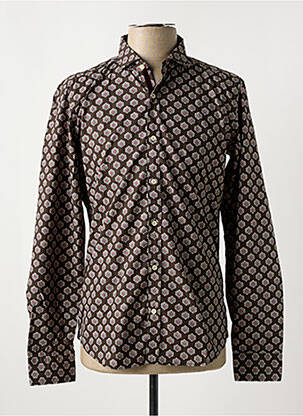 Chemise manches longues imprimé fantaisie marron GMF 965 homme