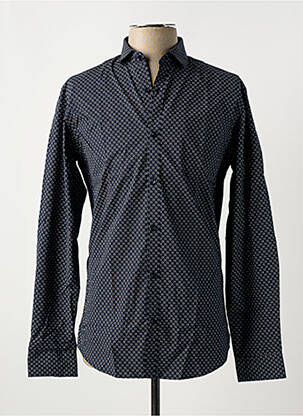 Chemise manches longues imprimé fantaisie bleu JACK & JONES homme
