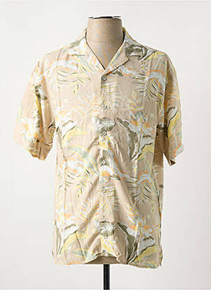 Chemise manches courtes coupe droite beige JACK & JONES homme