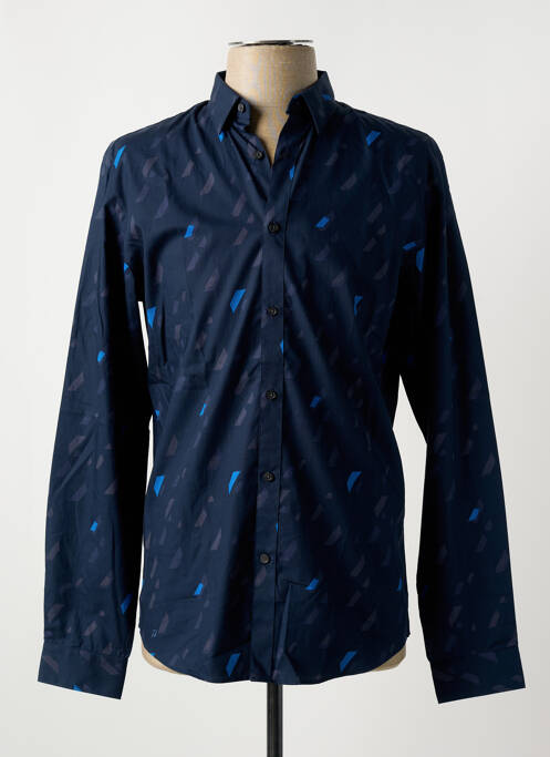 Chemise manches longues imprimé fantaisie bleu JACK & JONES homme