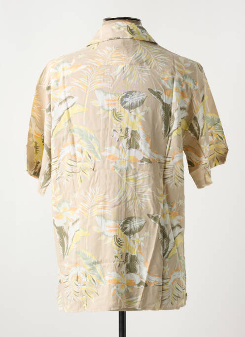 Chemise manches courtes beige JACK & JONES pour homme