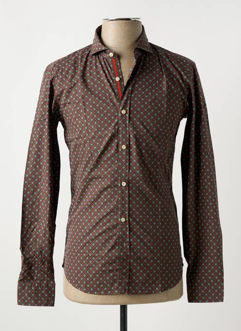 Chemise manches longues marron GMF 965 pour homme