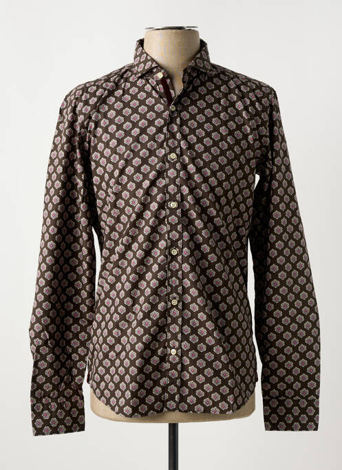 Chemise manches longues marron GMF 965 pour homme