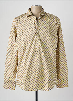 Chemise manches longues tissage popeline beige JACK & JONES homme
