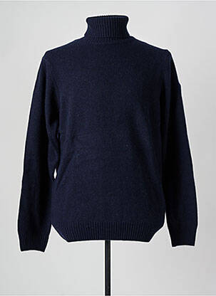 Pull col roulé stretch manches longues bleu BACK TO ALASKA homme