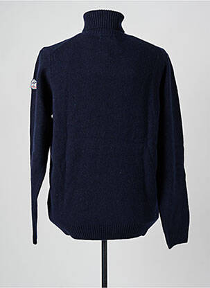 Pull col roulé stretch manches longues bleu BACK TO ALASKA homme