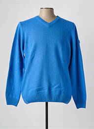 Pull col v manches longues bleu BACK TO ALASKA homme