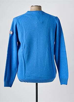 Pull col v manches longues bleu BACK TO ALASKA homme
