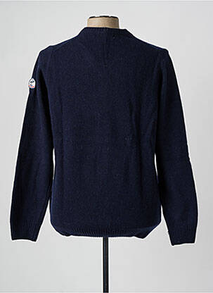 Pull col v manches longues bleu BACK TO ALASKA homme