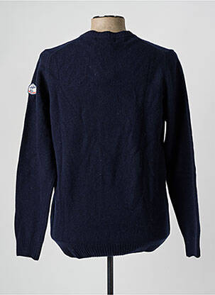 Pull col v manches longues bleu BACK TO ALASKA homme