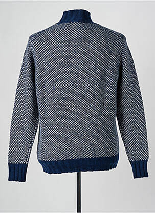 Pull tissage jacquard manches longues bleu PRIVATI FIRENZE homme