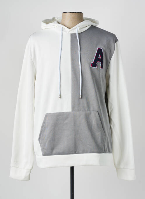 Sweat-shirt à capuche tissage jersey manches longues gris AARHON homme