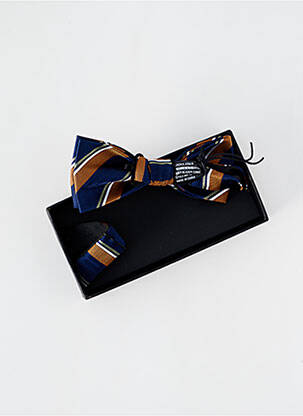 Noeud papillon imprimé rayures bleu JACK & JONES homme