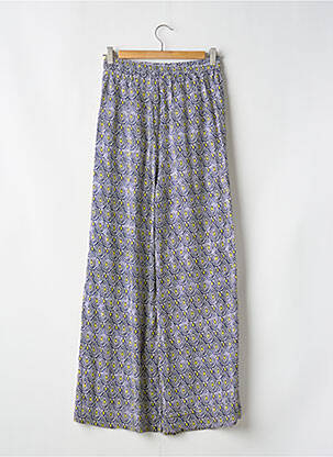 Pantalon droit taille élastique bleu KANOPE femme