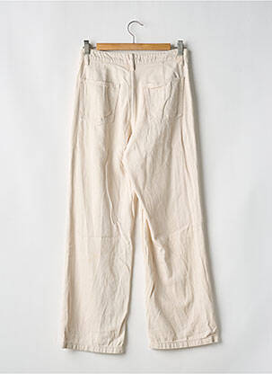 Pantalon droit taille élastique beige MANGO femme