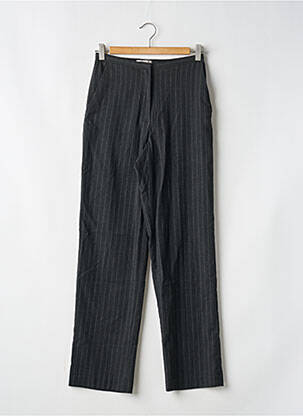 Pantalon droit fermeture zippée sous rabat boutonné gris H&M femme