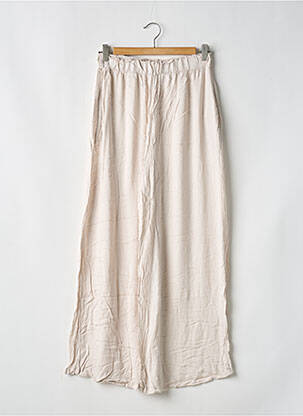 Pantalon flare taille élastique beige SANS MARQUE femme