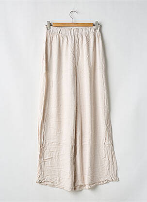 Pantalon flare taille élastique beige SANS MARQUE femme