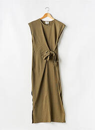Robe longue manches courtes manches courtes vert GARANCE femme