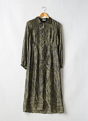 Robe mi-longue imprimé fantaisie manches longues vert MAISON 123 femme